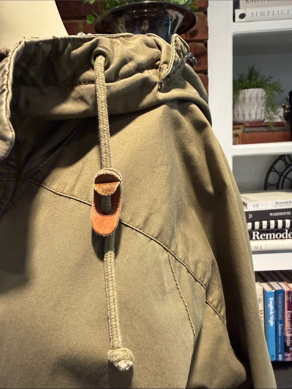 Old Navy Olive Green Hooded Men's Anorak Jacket